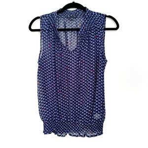 Gap Sleeveless Sheer Top Womens Juniors’ Size Medium Blue Blouse